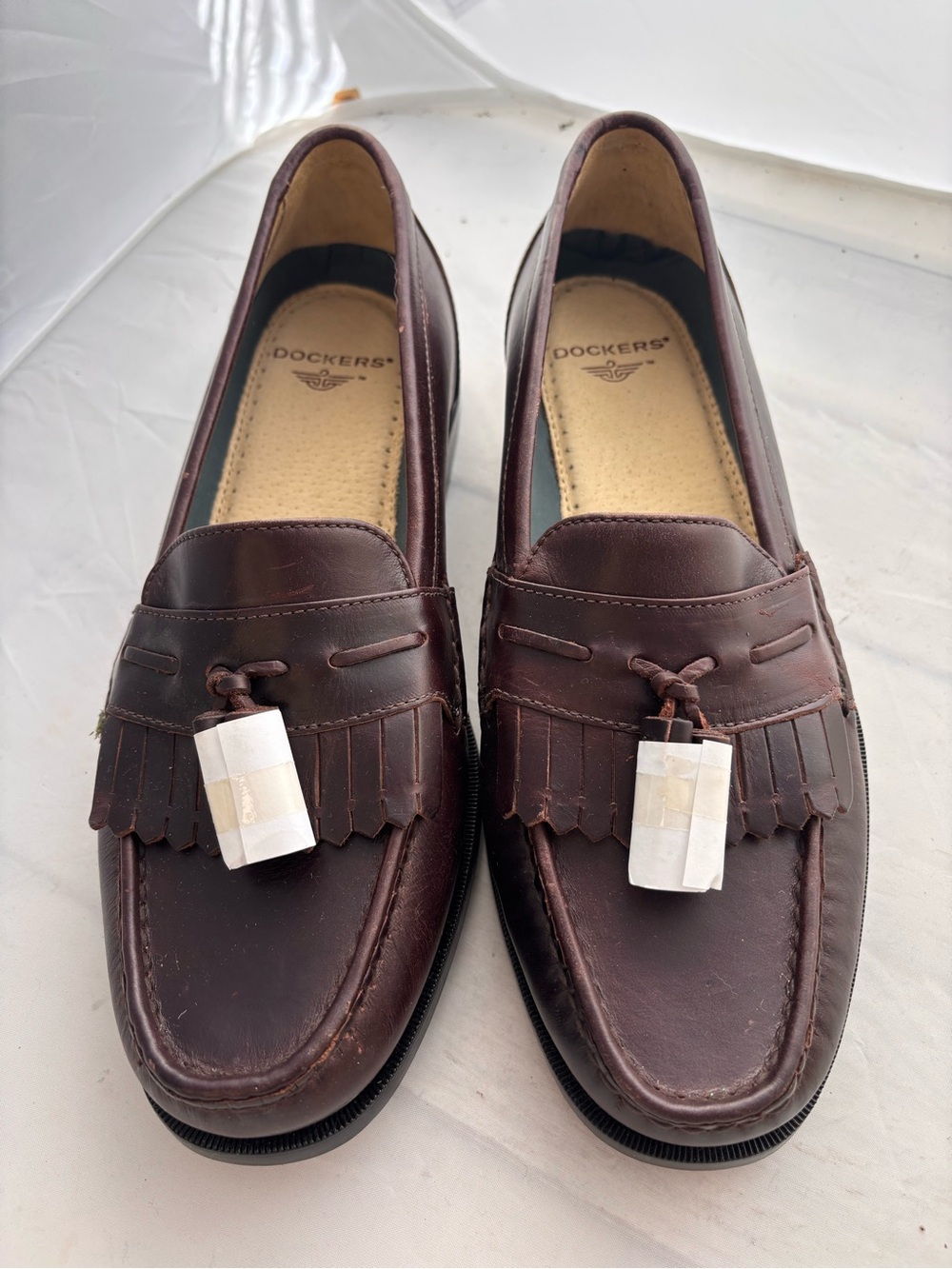 Dockers Men’s Brown Leather Tassel Kiltie Loafers size 9.5